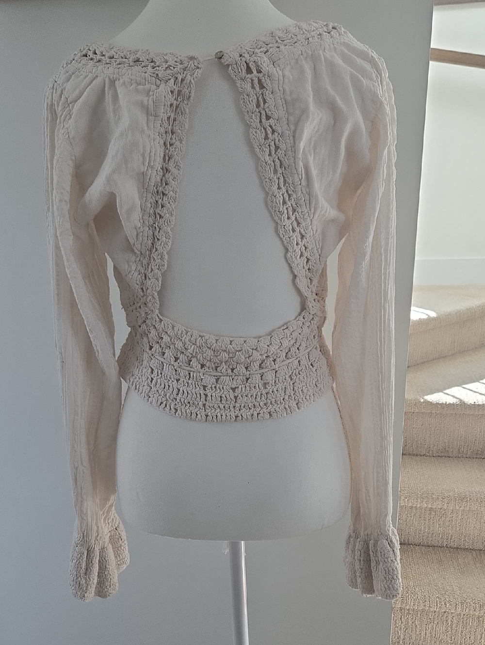 Free People Megan Off White Crochet Blouse - Picture 7 of 14